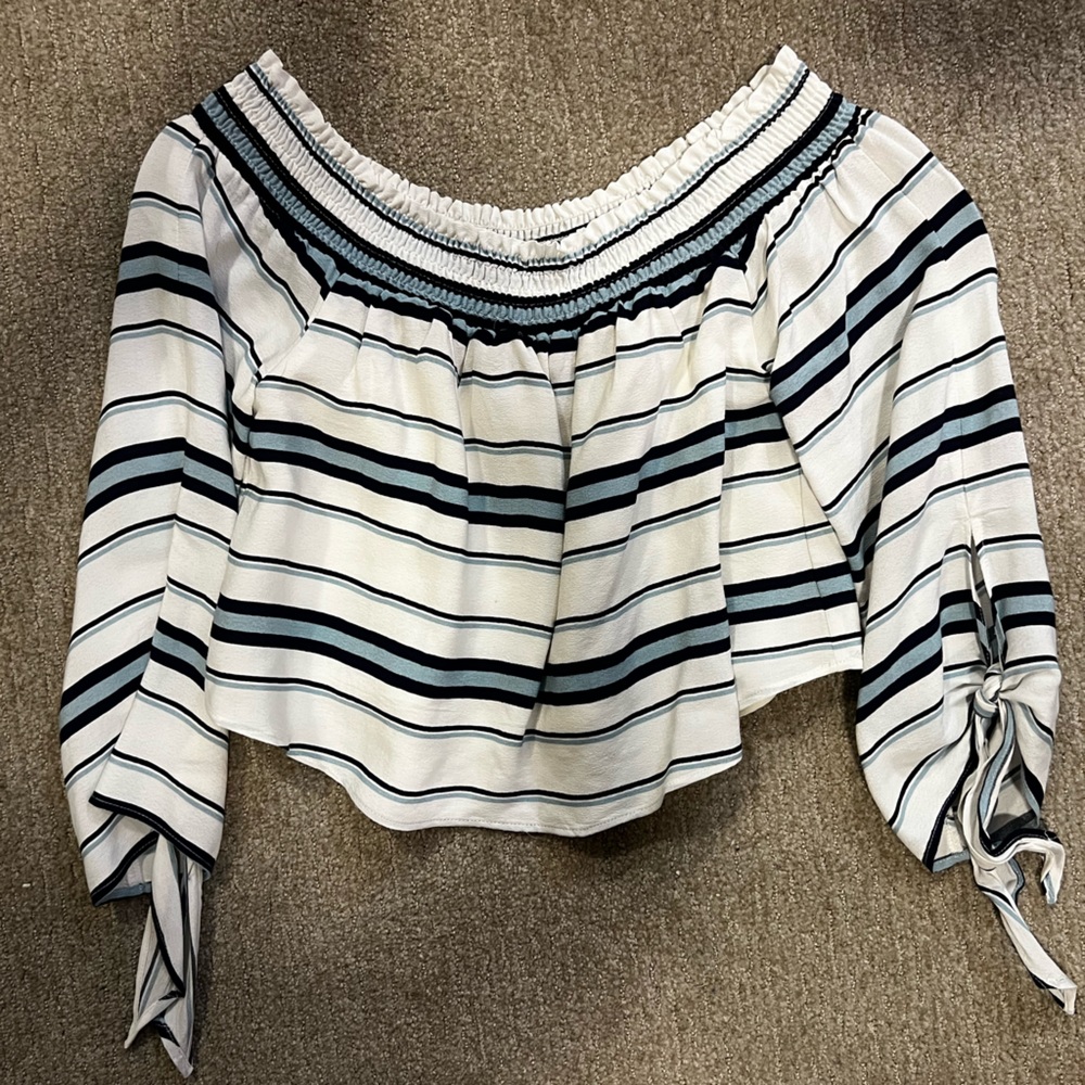 Striped off the shoulder top